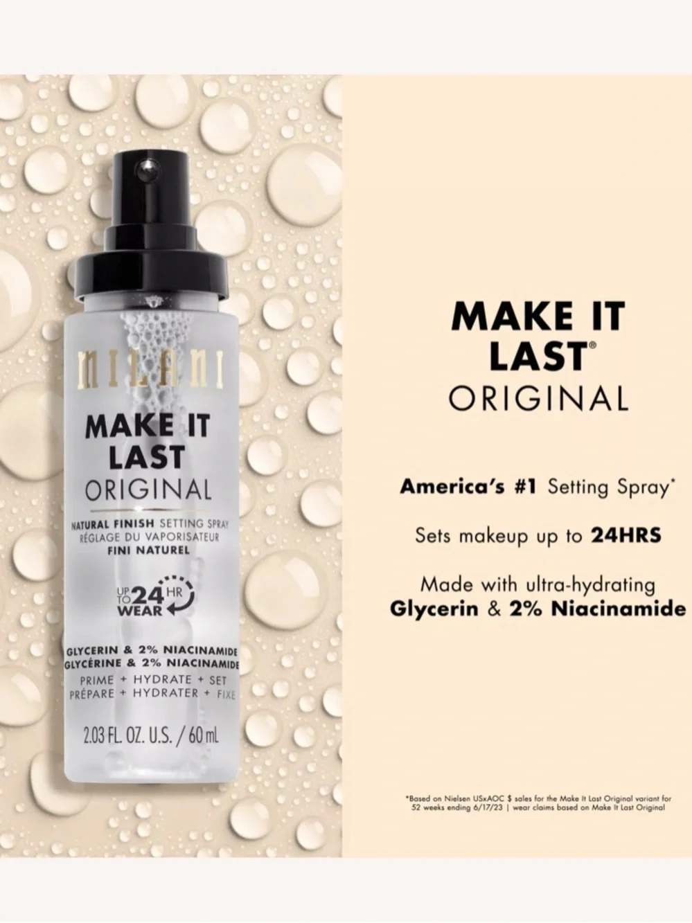 Milani Make It Last Original - Natural Finish Setting Spray